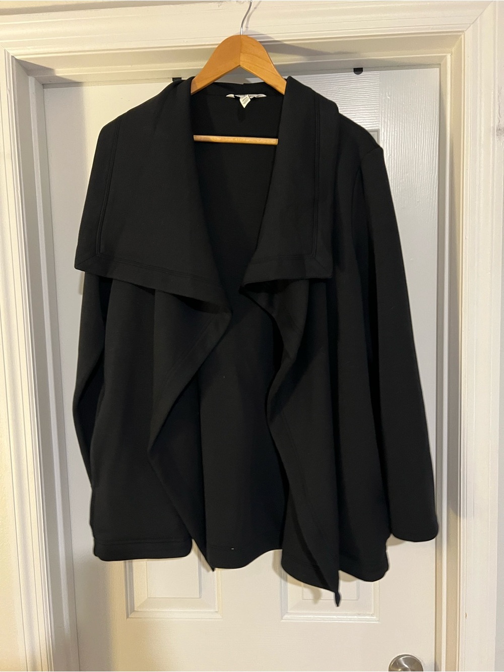 SPANX Black Draped Open-Front Cardigan Sweater
